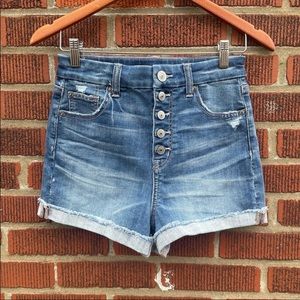 American Eagle Curvy Hi Rise Shortie Jean Shorts